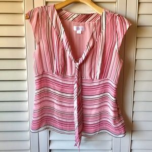 LOFT Pink Top with Side Zipper Size 8